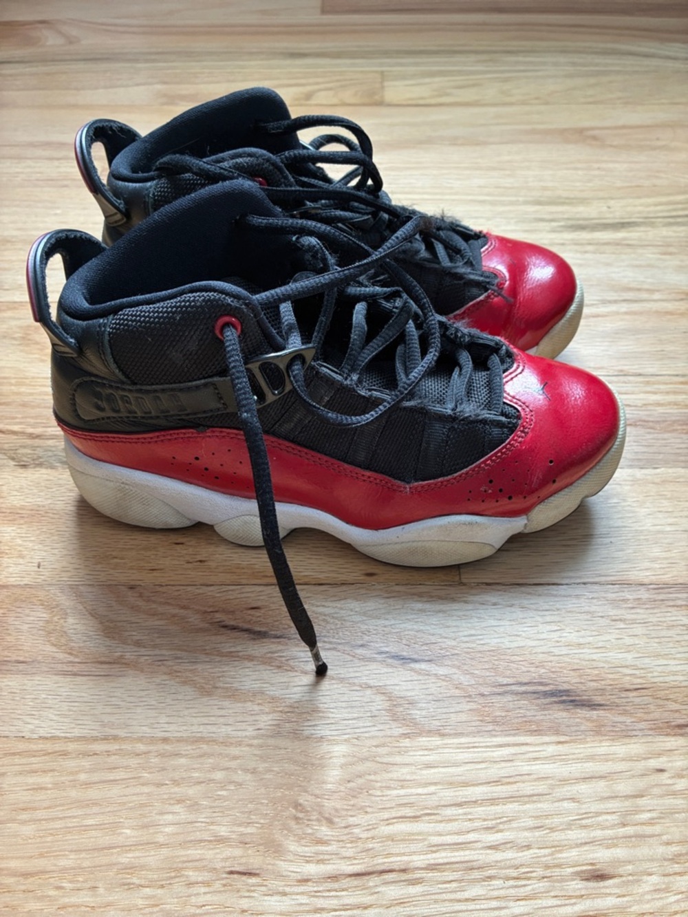 Nike Kids Black and Red High-Top Sneakers